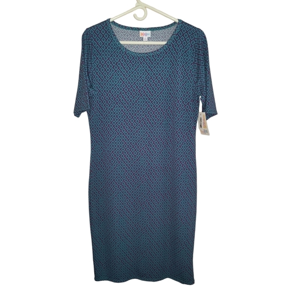 NWT LuLaRoe Julia Short Sleeve Bodycon Style Dress Size L (14-16)